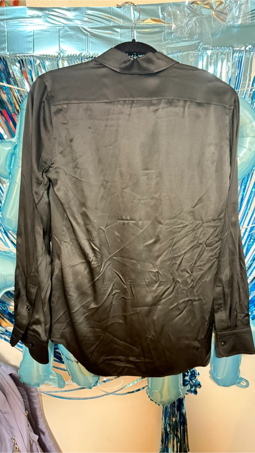 Ralph Lauren Black Silk Button-Up Shirt Size 4 - photo 4