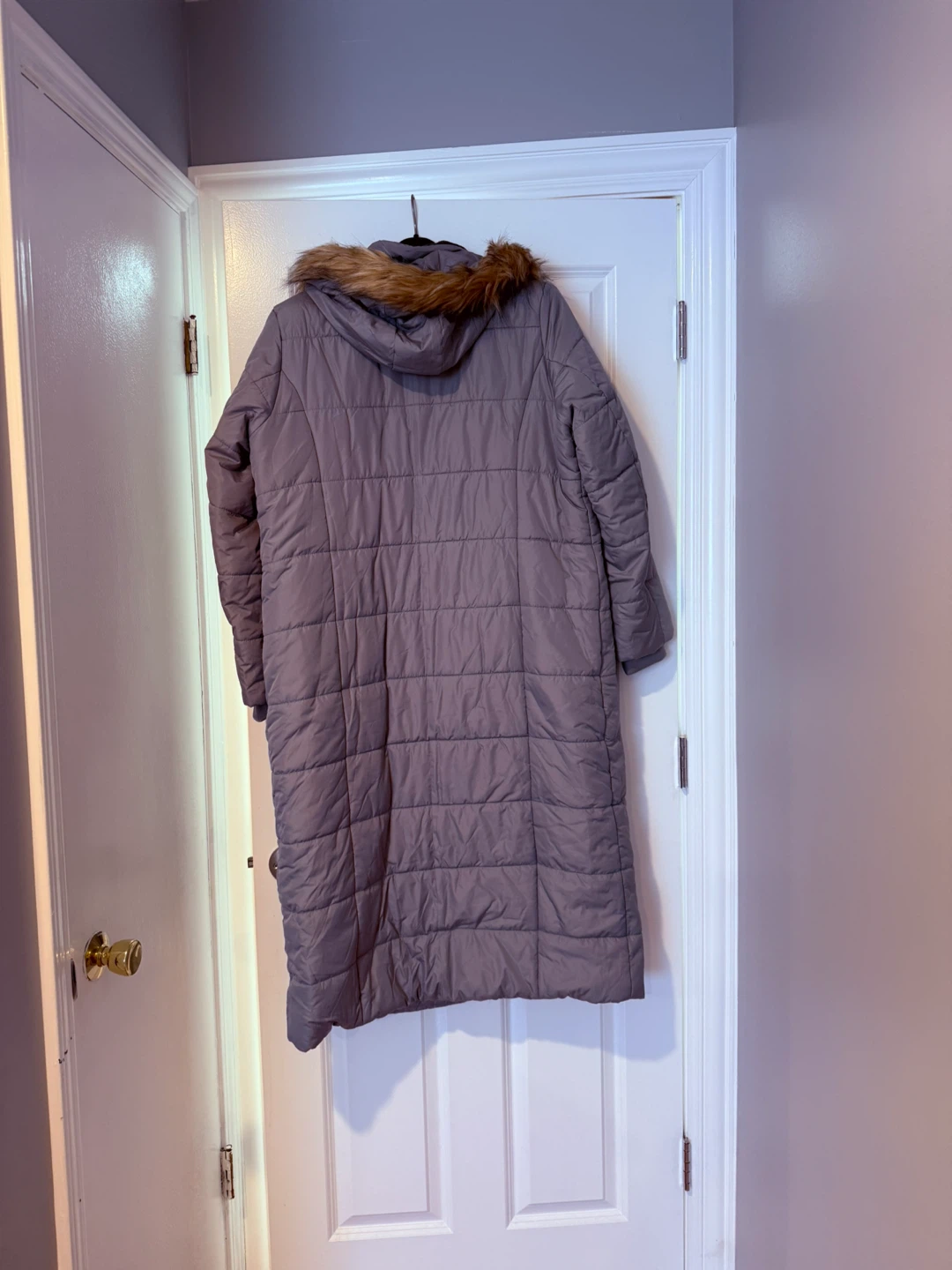 Quilted Puffer Coat with Faux Fur Hood - photo 2