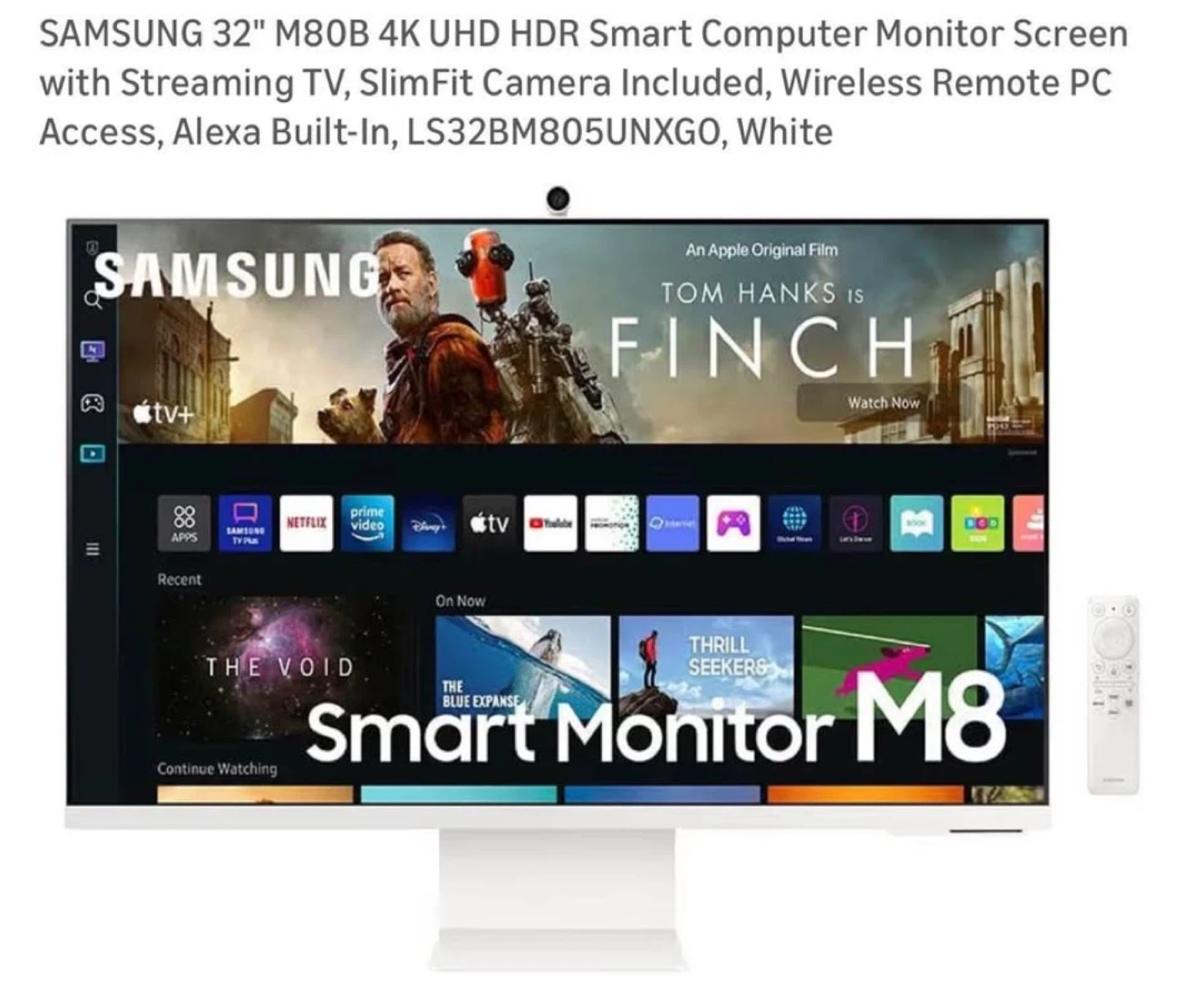 Samsung 32" M80B 4K UHD Smart Monitor - White