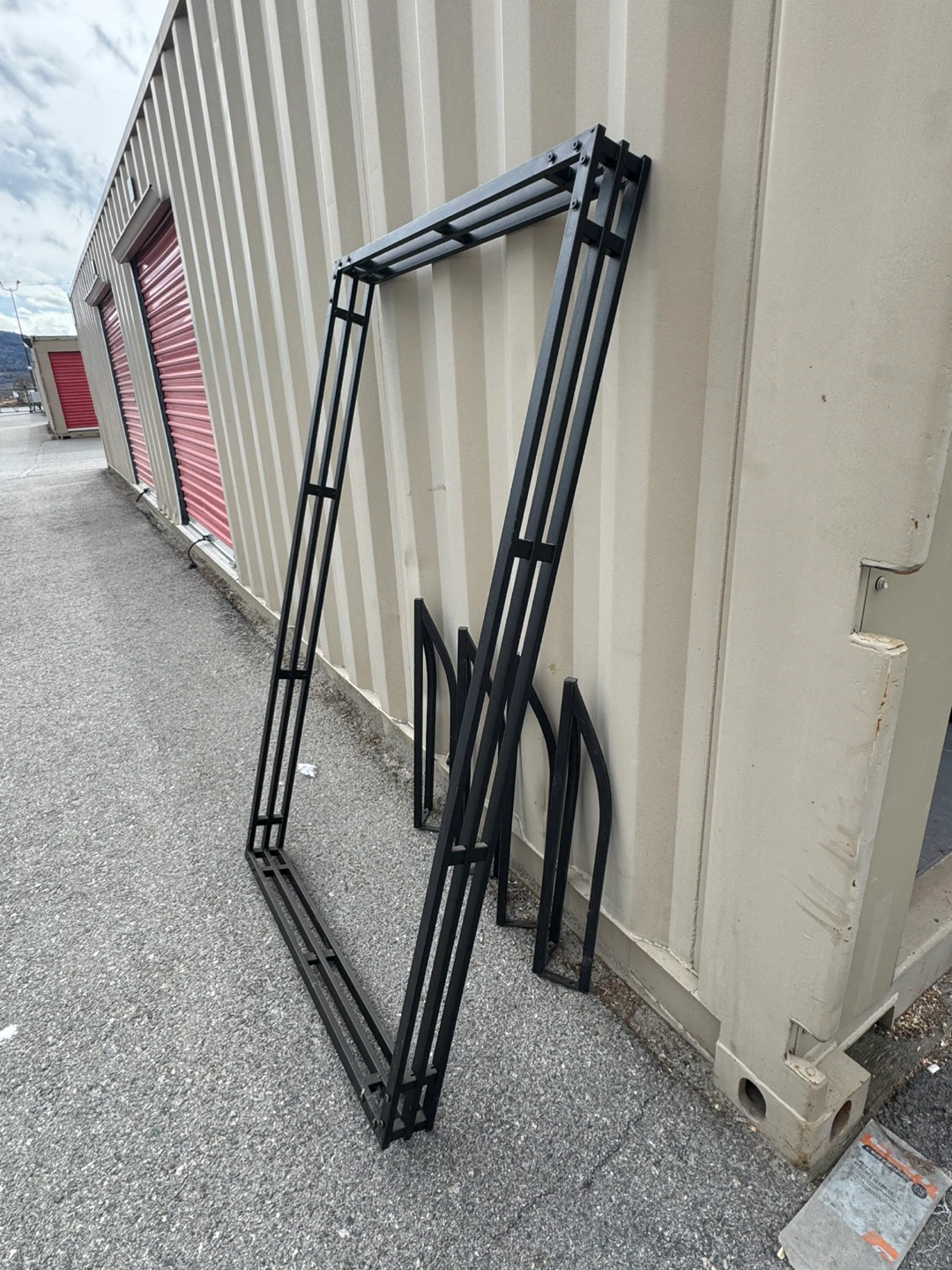 Black Metal table Frame with Decorative Inserts - photo 2