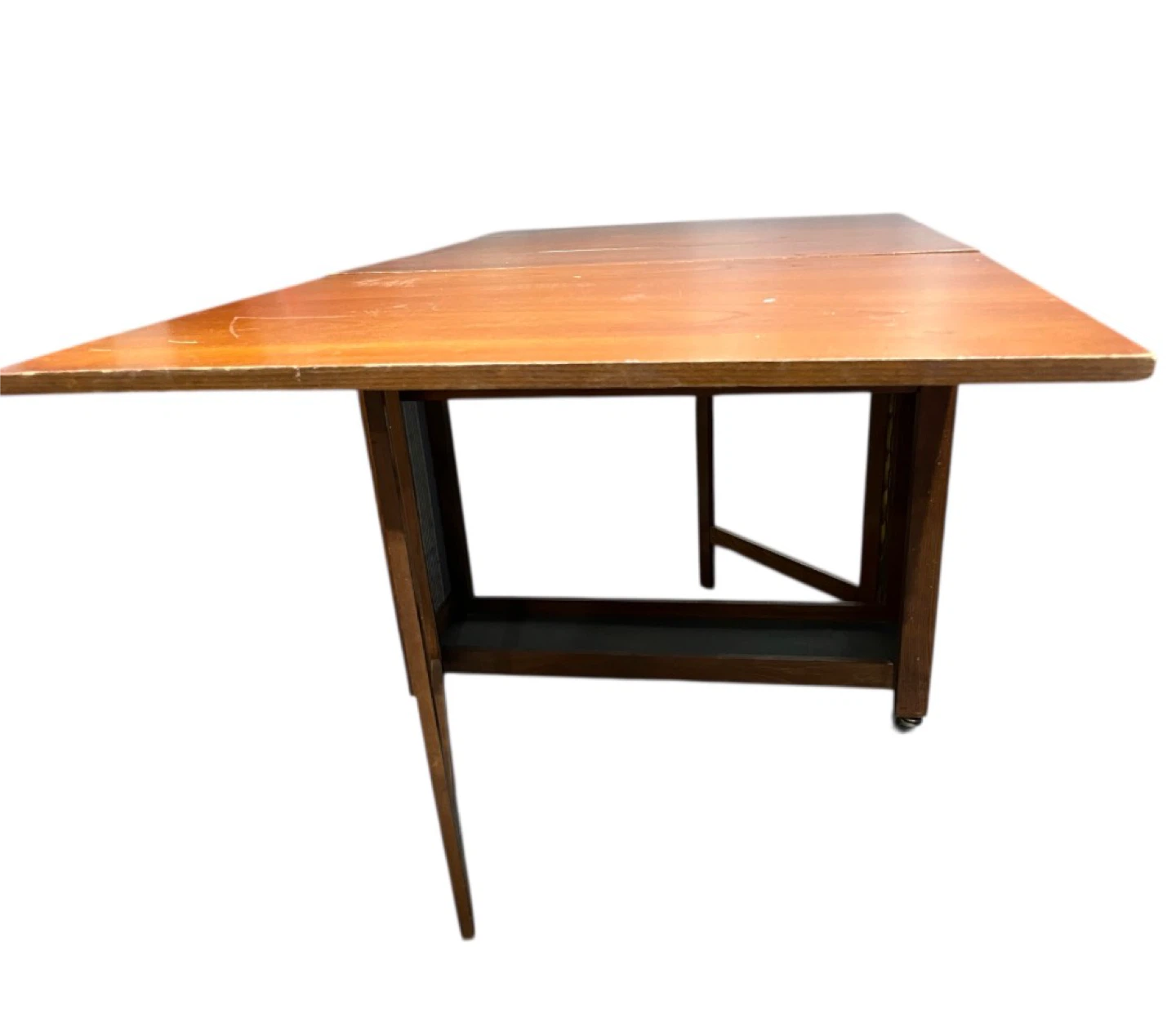 Vintage Drop Leaf Dining Table with Wheels - photo 5