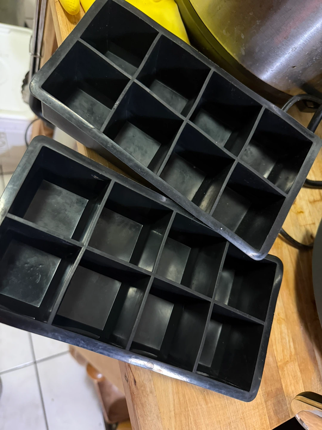 Set of 2 Black Silicone Ice Cube Trays