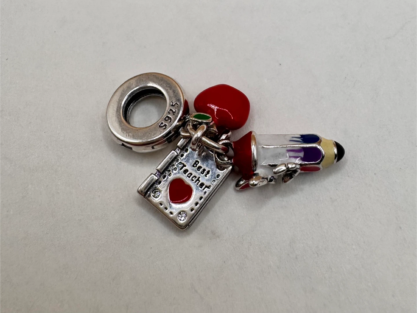 Best Teacher Charm Bracelet Pendant S925 Silver - photo 2