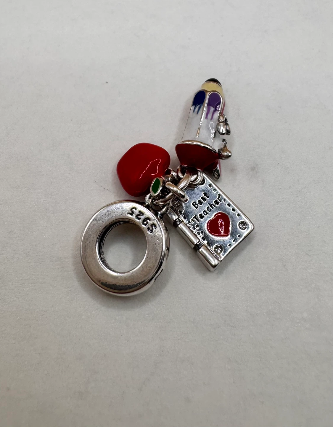Best Teacher Charm Bracelet Pendant S925 Silver