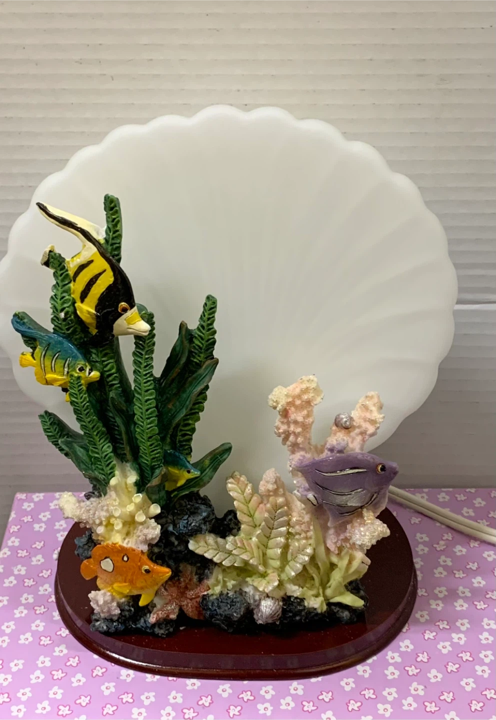 Vintage Ocean Lamp Seashell Light Coastal Beach Nautical Decor