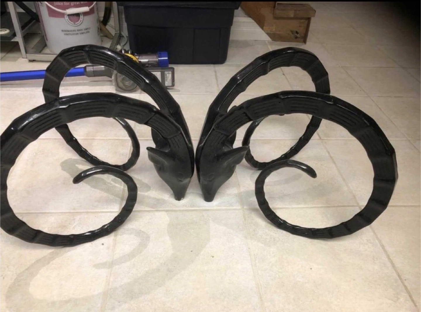 Heavy Cast Metal Ram Head Table Base