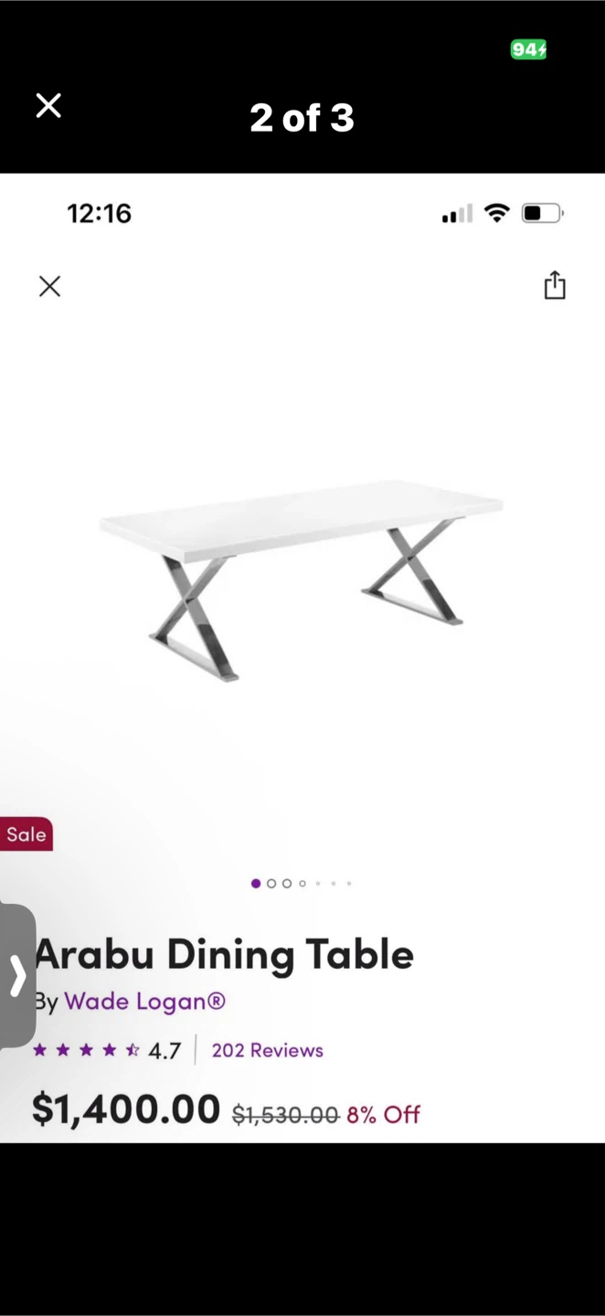 Wade Logan Arabu Dining Table