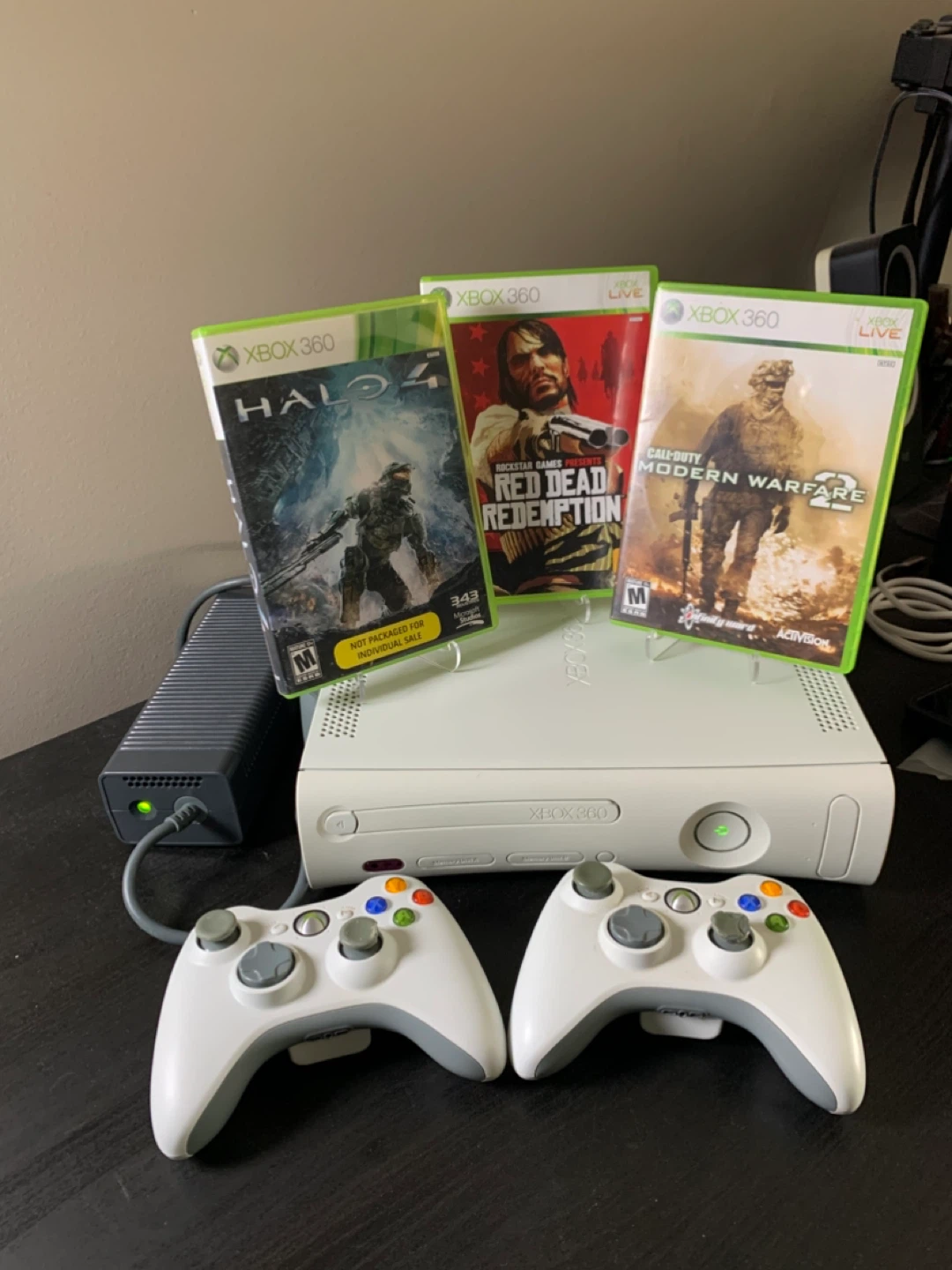Xbox 360 Console with Games and Controllers