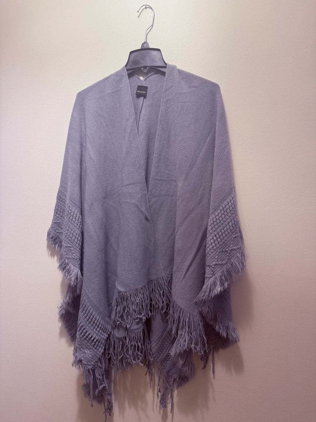Women's Open Front Fringe Poncho Shawl