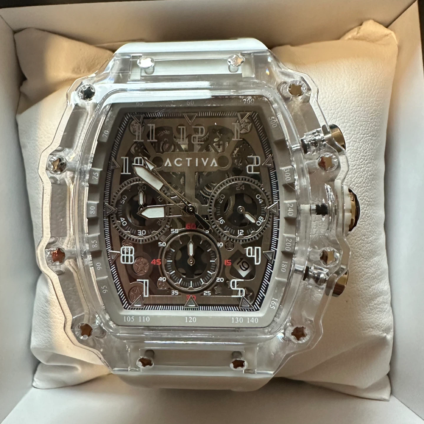 Activa X Invicta Men's Watch w/ Skeleton Dial - 44.3mm, White - photo 4