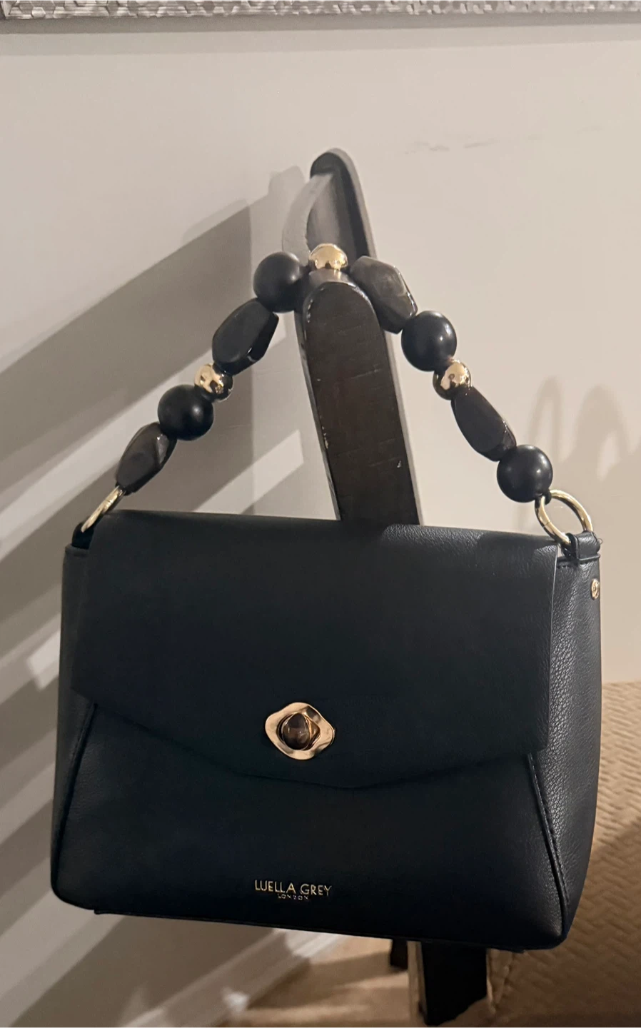 Luella Grey Black Handbag