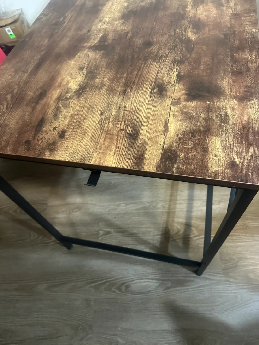 Rustic Wood Desk with Black Metal Frame