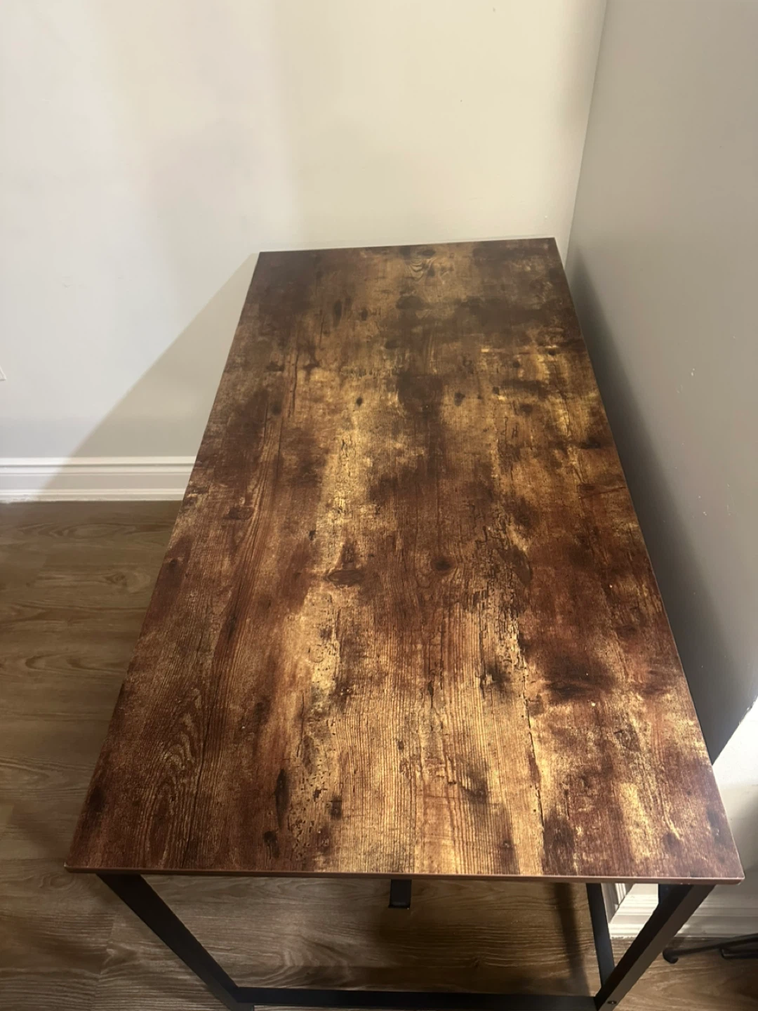 Rustic Wood Desk with Black Metal Frame - photo 4