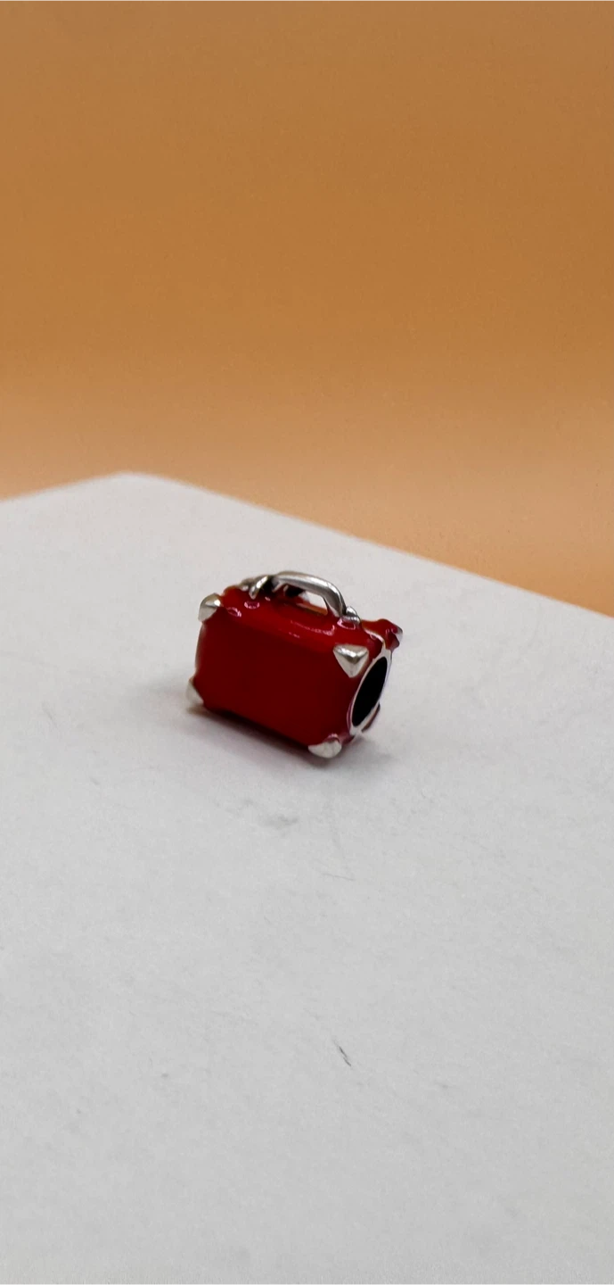 Red Suitcase Charm Bead S925 - photo 3