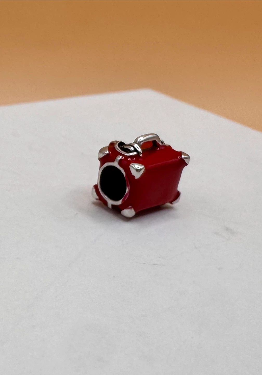 Red Suitcase Charm Bead S925 - photo 4