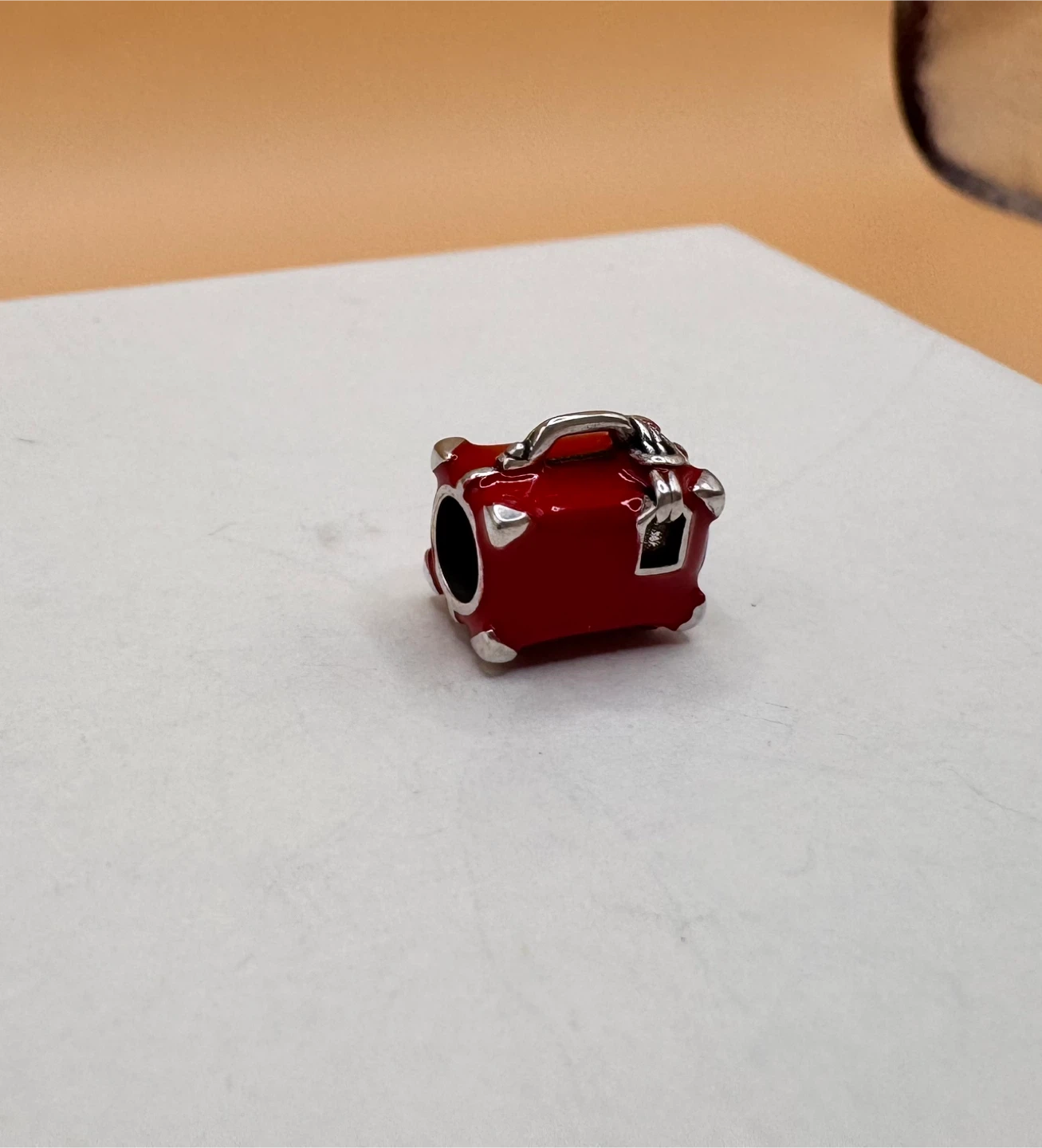 Red Suitcase Charm Bead S925 - photo 2