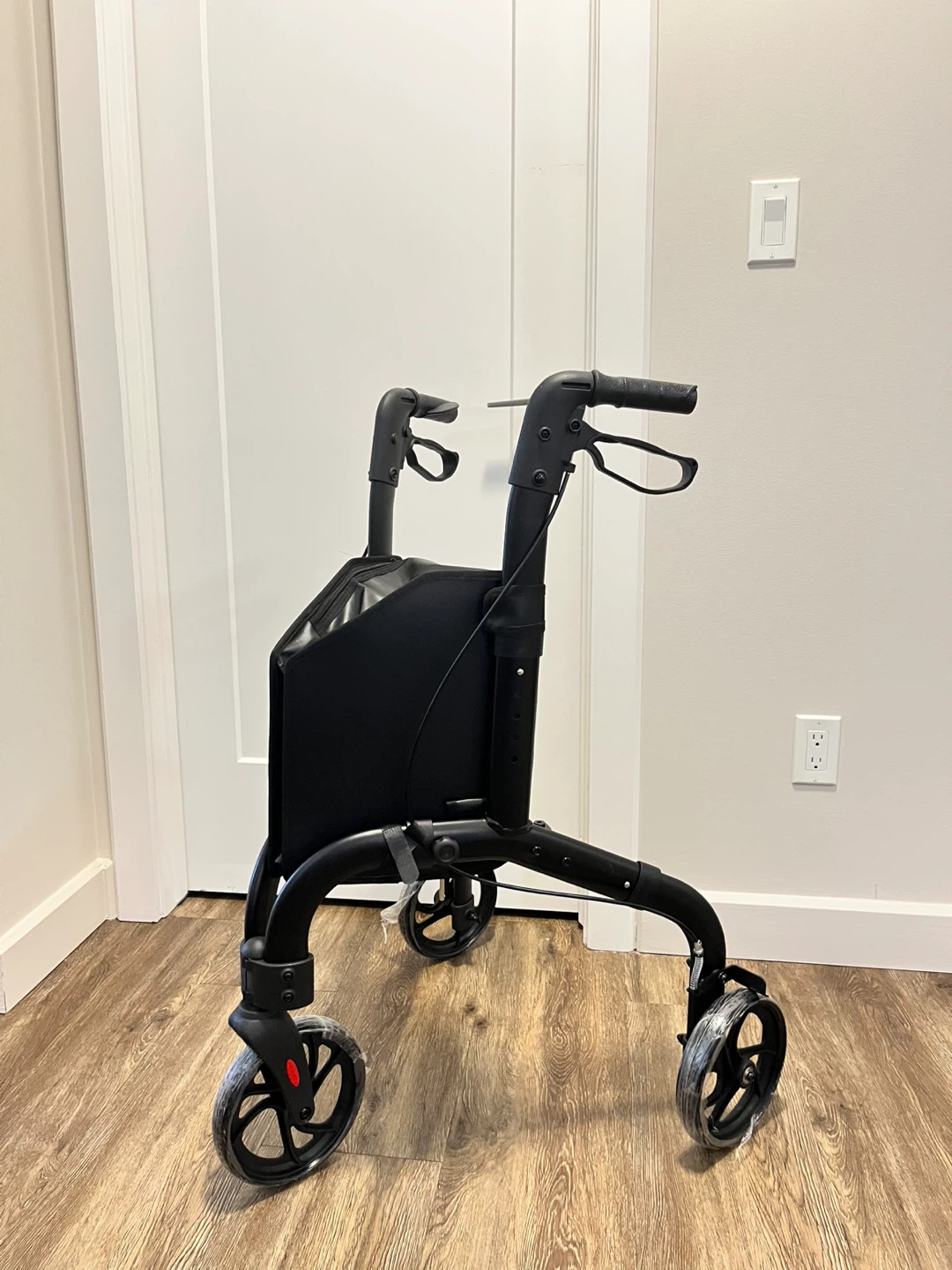 Black 4-Wheel Rollator Walker with Storage Bag