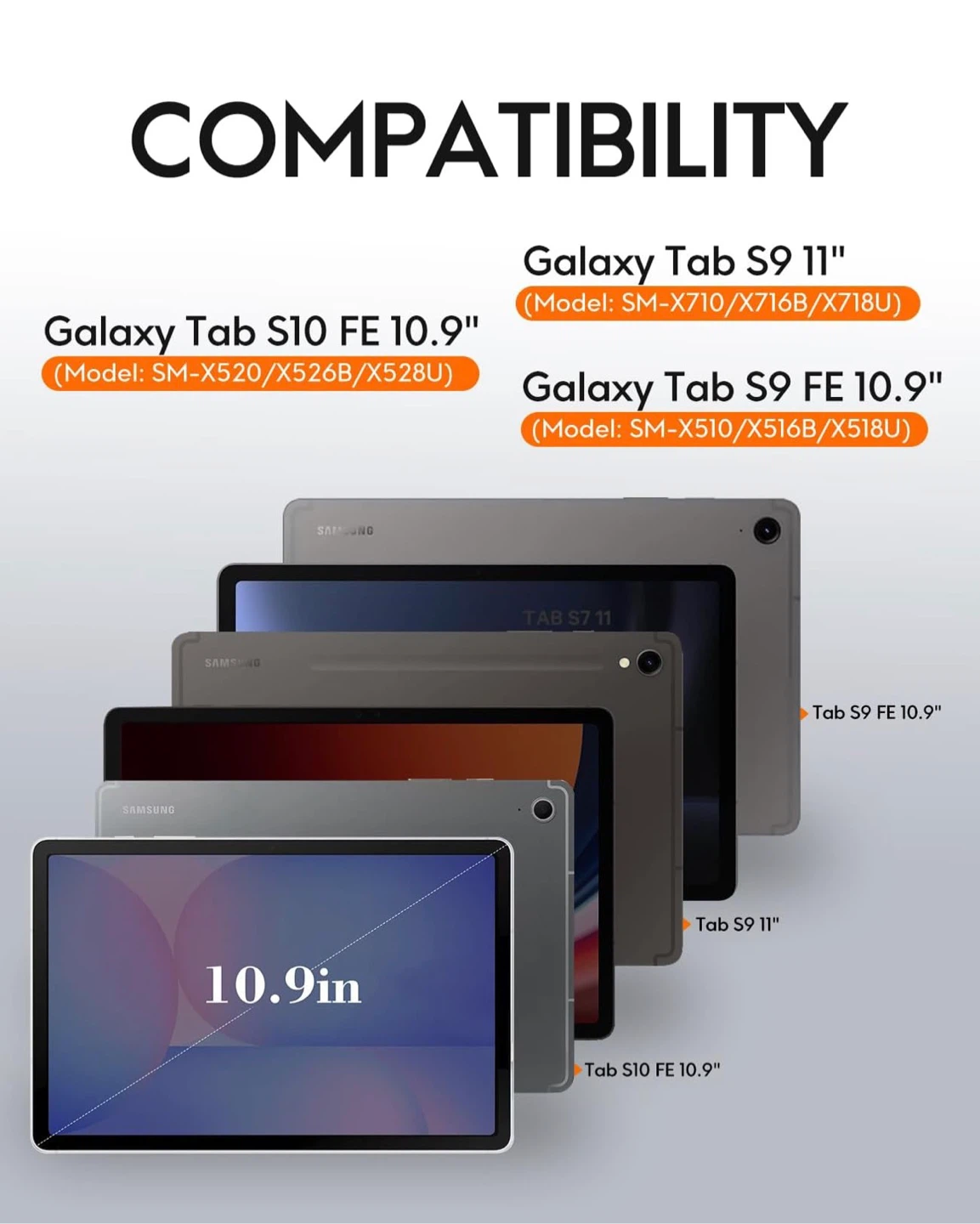 CHESONA Wireless Keyboard Case for Samsung Galaxy Tab S10/S9 FE - photo 2