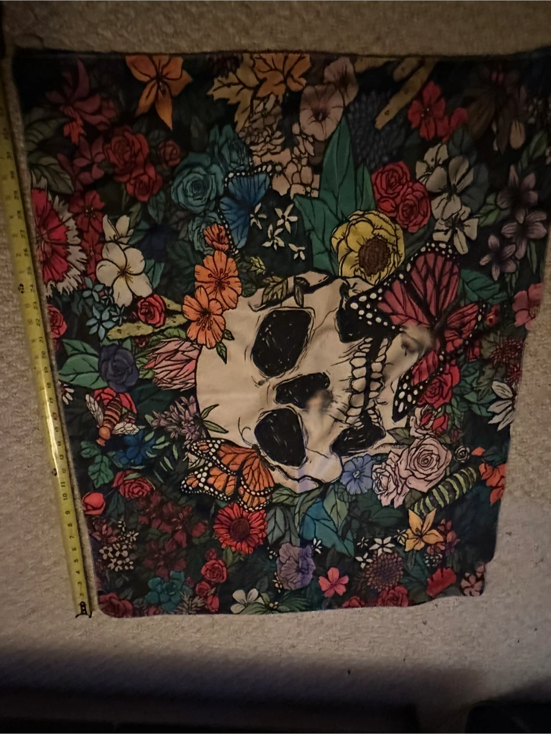 Skull  Floral Tapestry