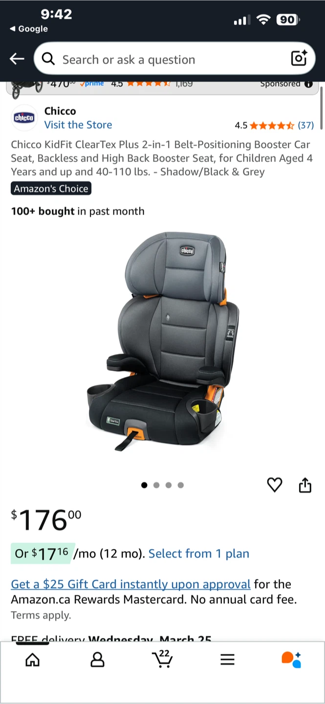 KidFit ClearTex Plus 2-in-1 Booster Car Seat