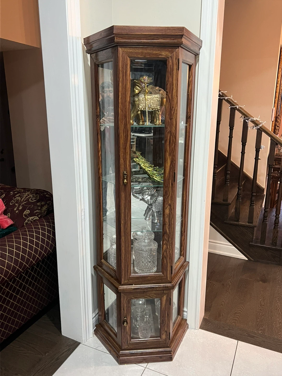 2 Corner Display Cabinet with Glass Shelves - photo 3