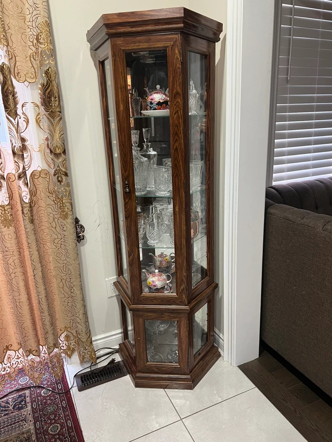 2 Corner Display Cabinet with Glass Shelves - photo 5