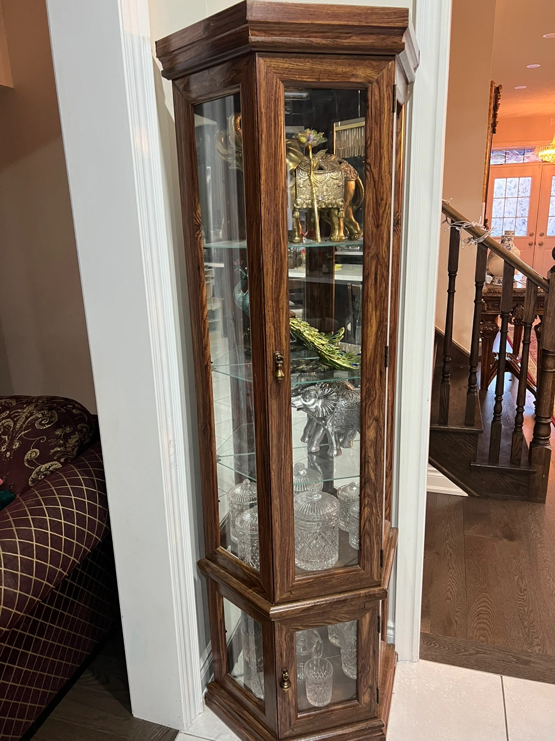 2 Corner Display Cabinet with Glass Shelves - photo 4