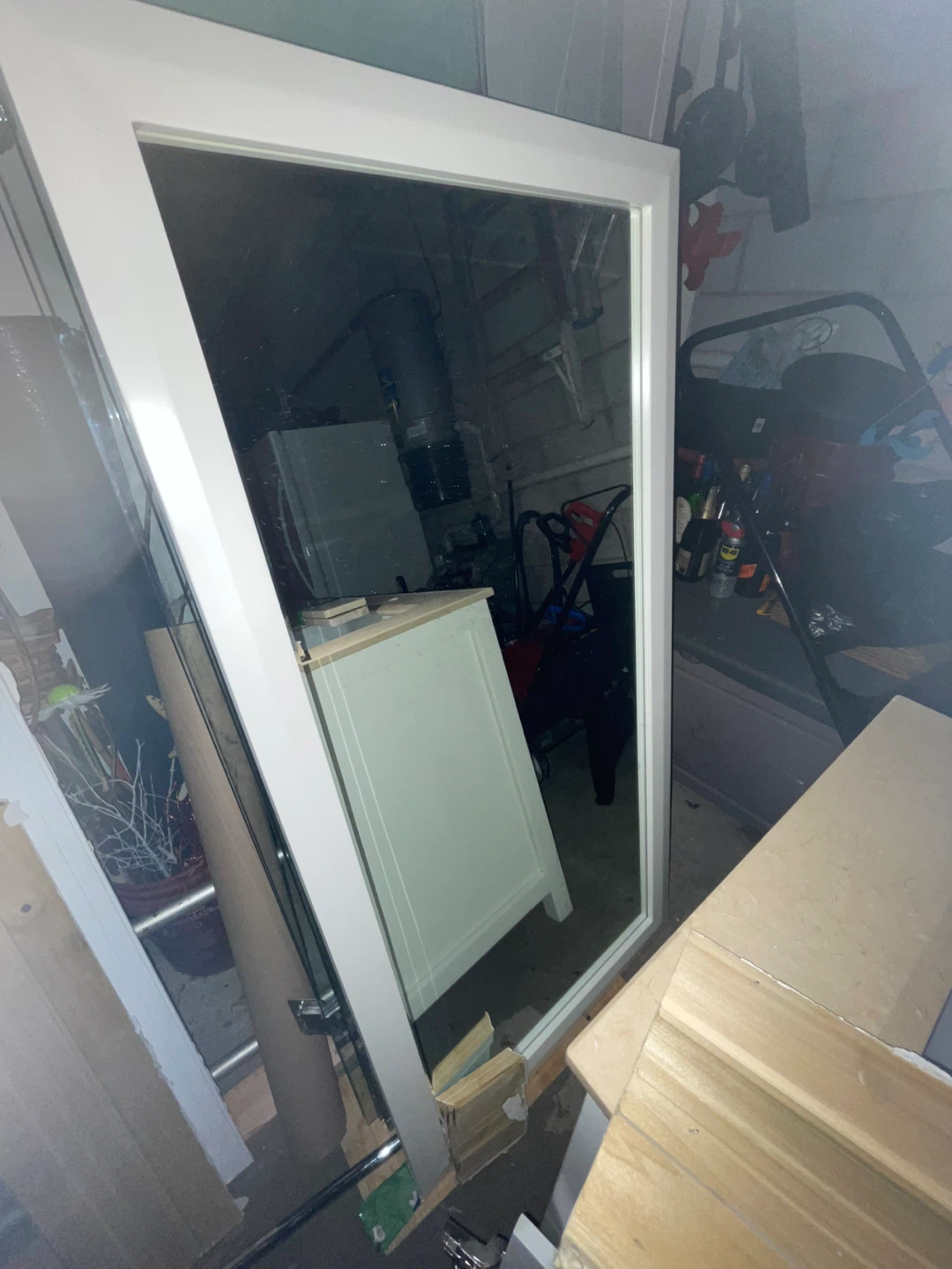 White Vanity with Double Sink and Mirror - photo 2