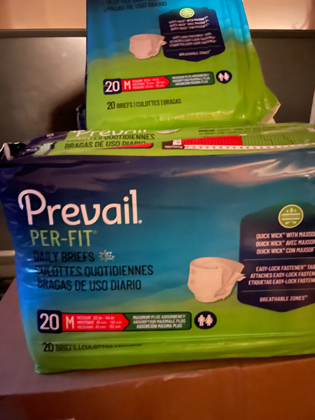 10 packages Prevail Per-Fit Daily Briefs - Size Medium - photo 2