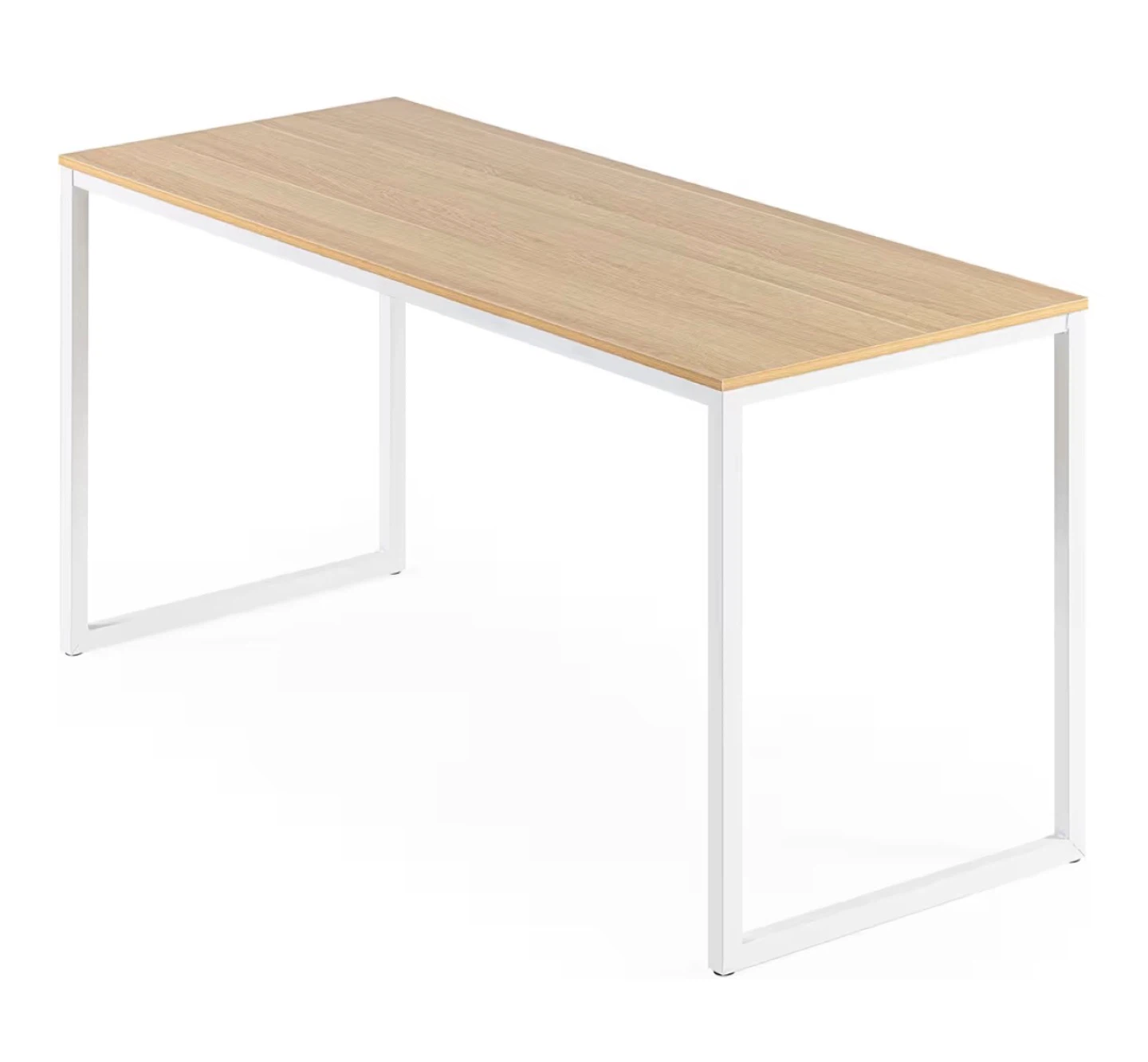 Simple Wood Top Desk with White Metal Frame - photo 2