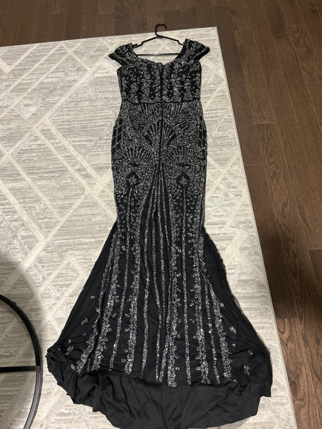 Black Beaded Formal Gown
