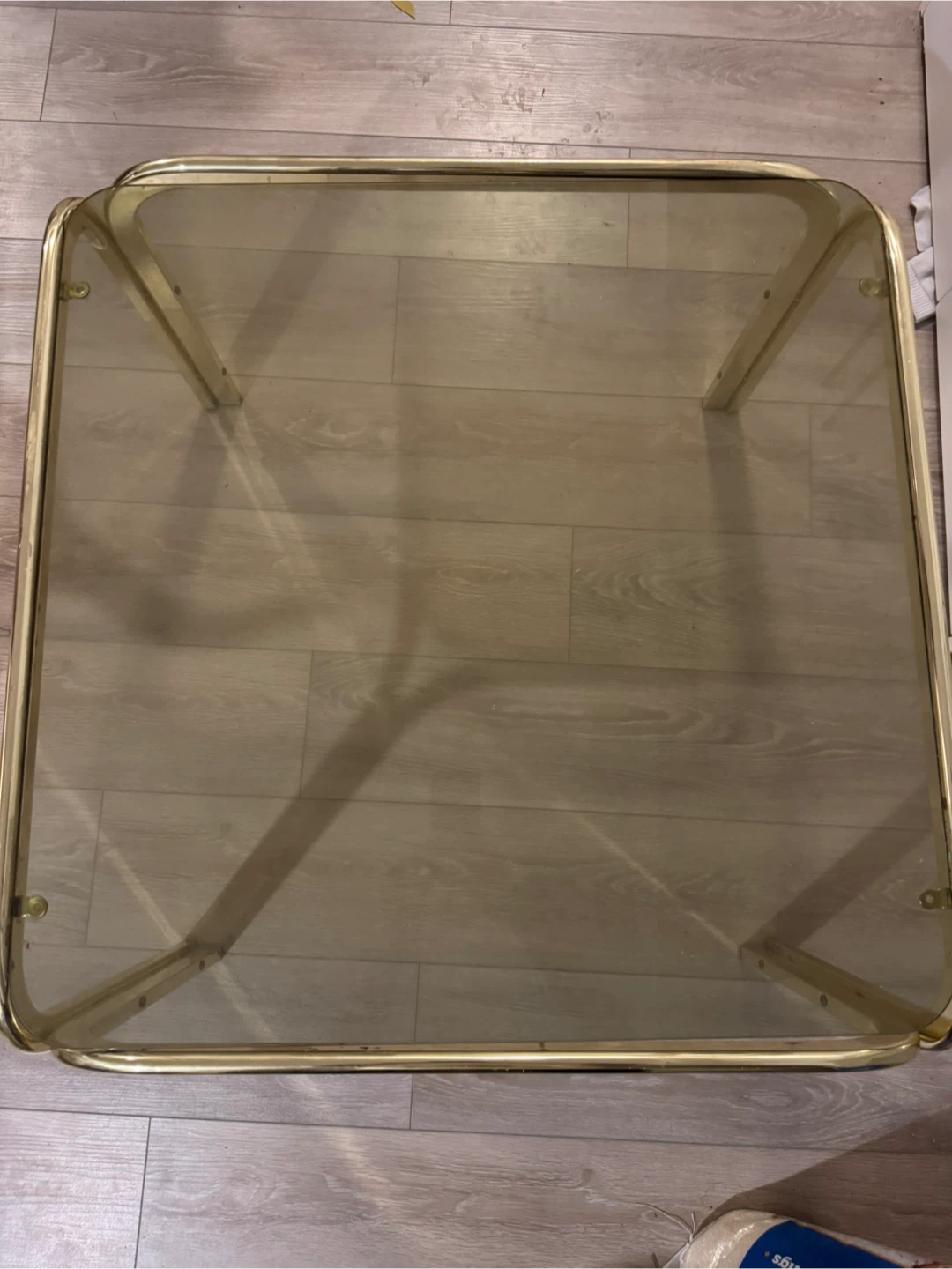 Vintage Brass and Smoked Glass Side Table - photo 3