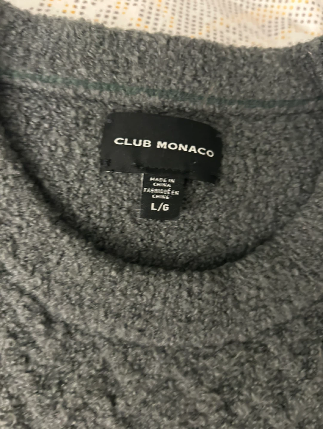 Club Monaco Dark Green Boucle Knit Sweater - L/G - photo 2