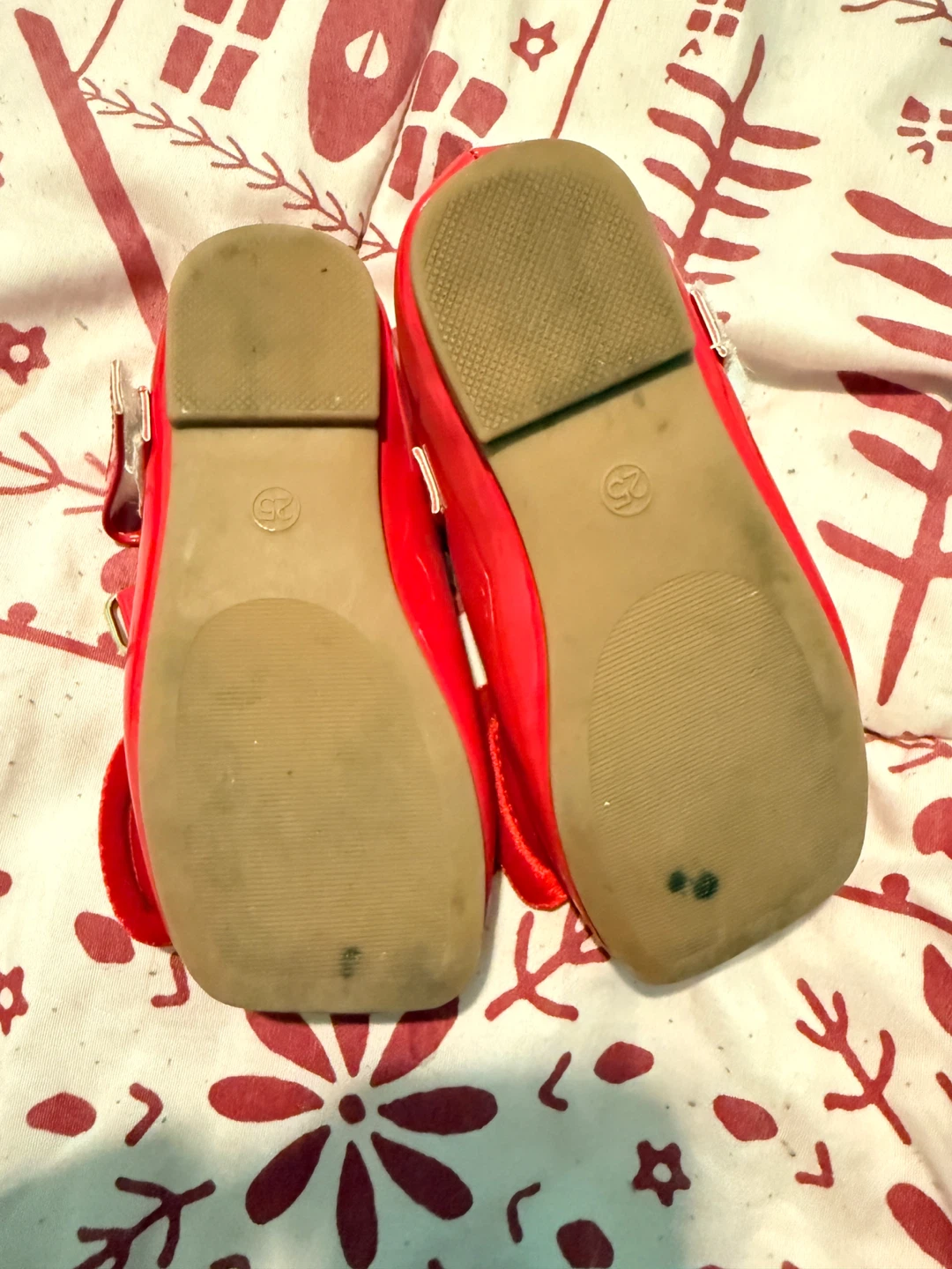 Toddler Red Mary Jane Shoes with Bows - Size 25 - photo 2