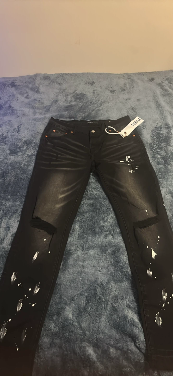 Purple Brand Black Paint Splatter Jeans - photo 2