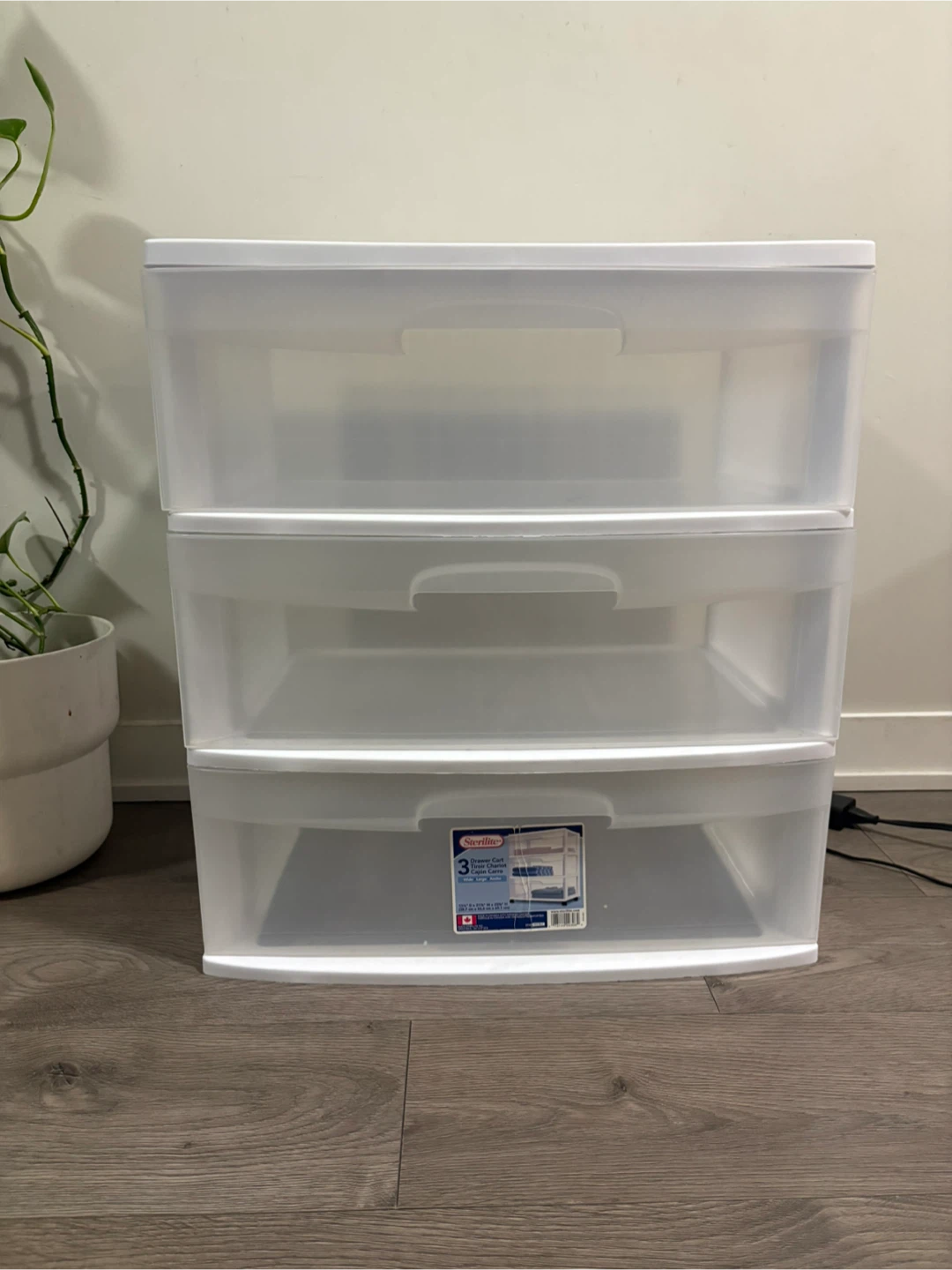 Sterilite 3 Drawer Wide Cart