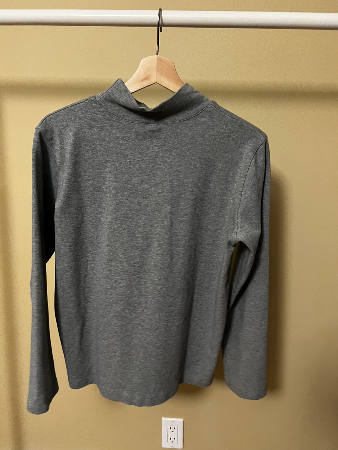Grey Mock Neck Long Sleeve Top