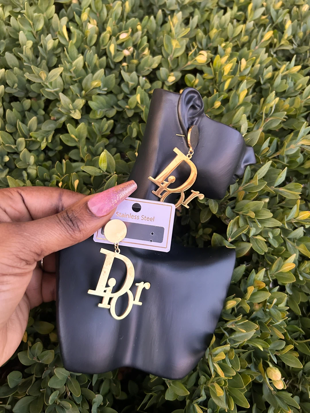Gold Tone Dior Hoop Earrings - photo 3