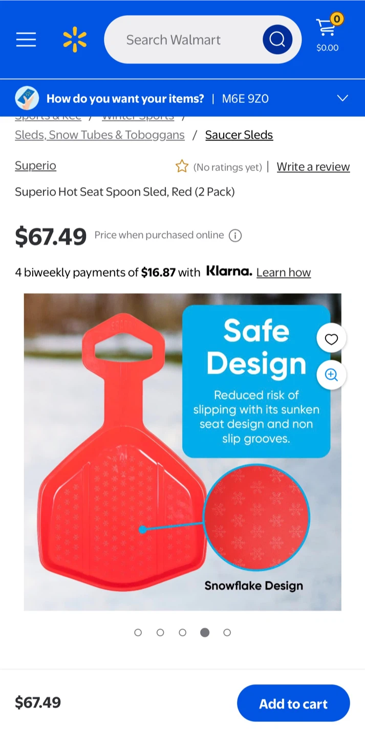 Superio Hot Seat Spoon Sled - Red (2 Pack) - photo 5