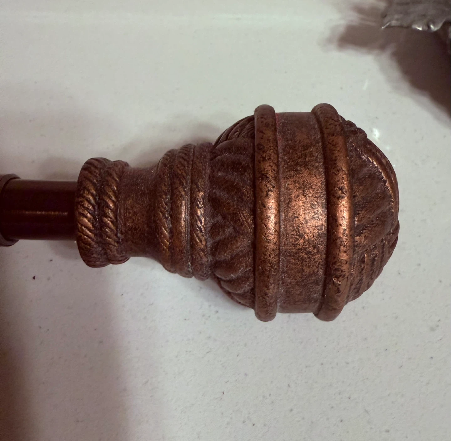 Beautiful Copper metal Curtain Rod with Finials - photo 2
