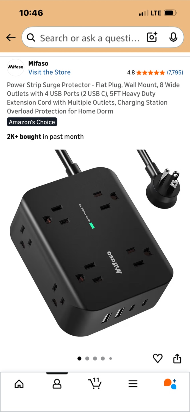 Power Strip 8 Outlets and 4 USB Ports