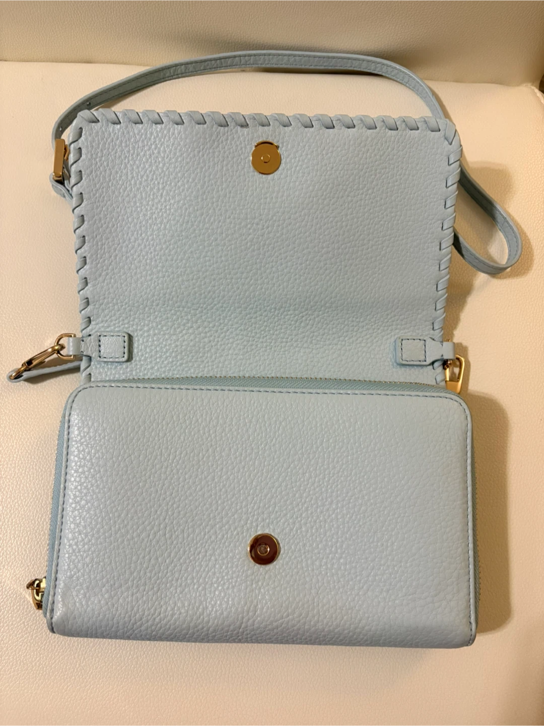 Tory Burch Light Blue Leather Wallet/Crossbody Bag - photo 5