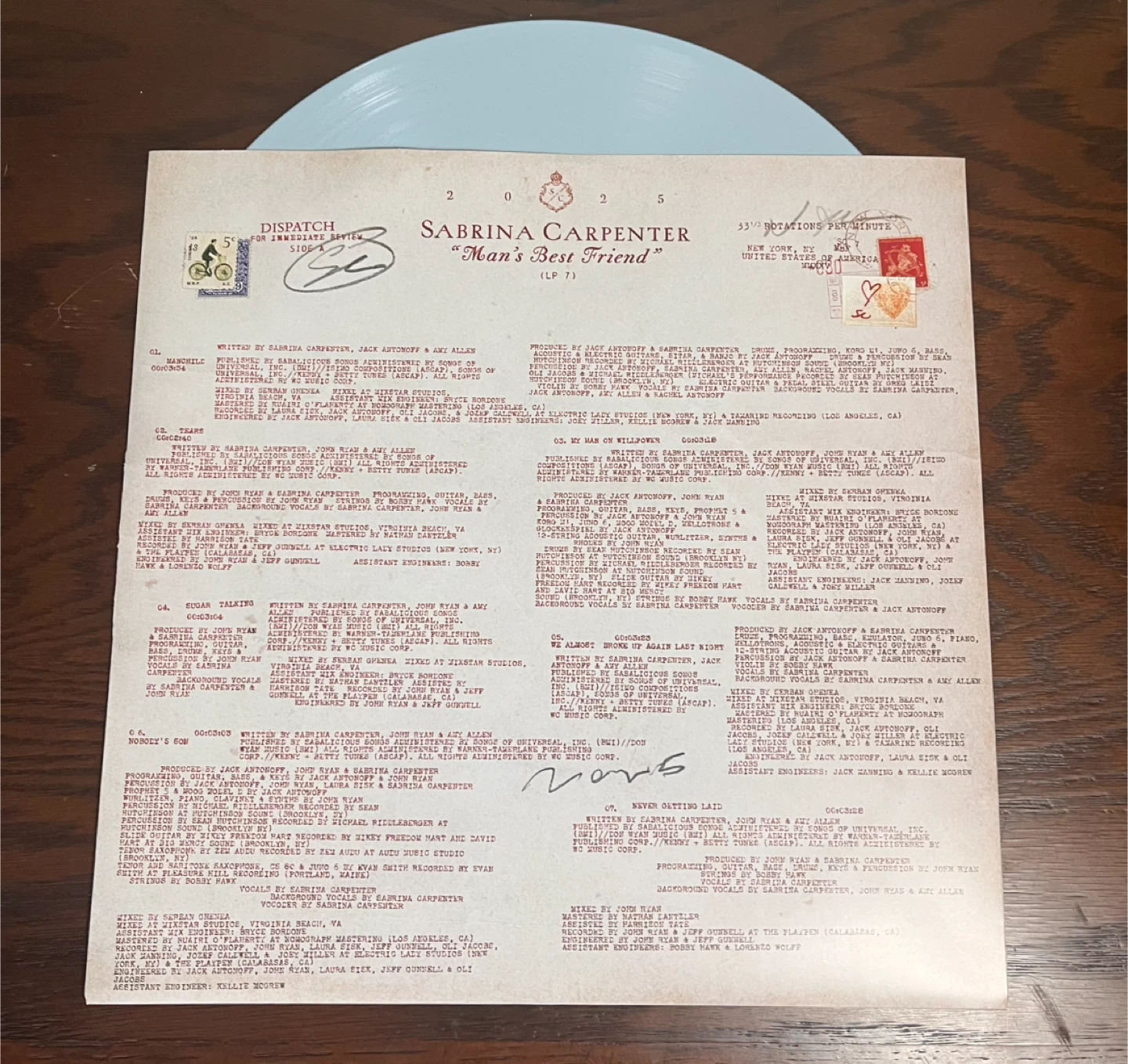 Sabrina Carpenter "Man's Best Friend" LP Record - photo 3