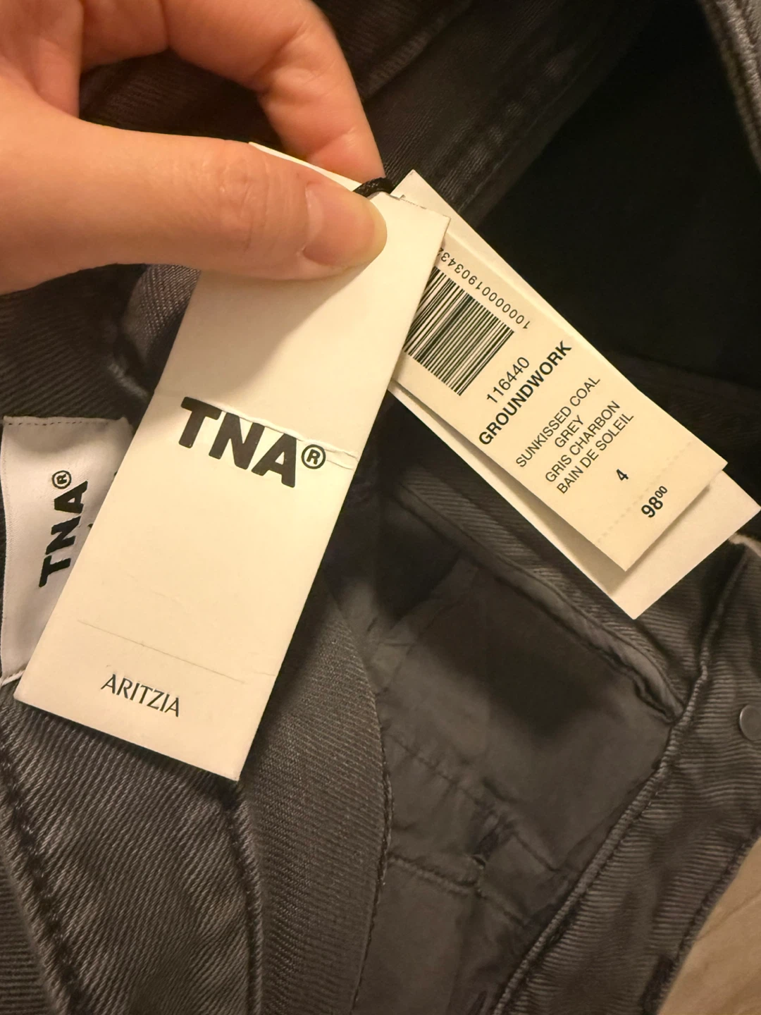 BRAND NEW TNA Grey "Sunkissed Coal" Groundwork Pants Size 4 🥕 - photo 3