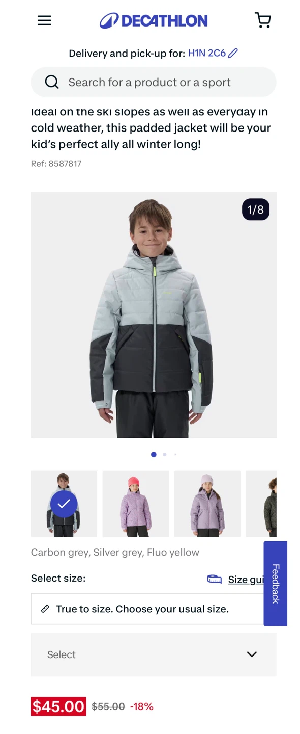 Decathlon Padded Winter Jacket - Kids Size 12 Years - photo 4