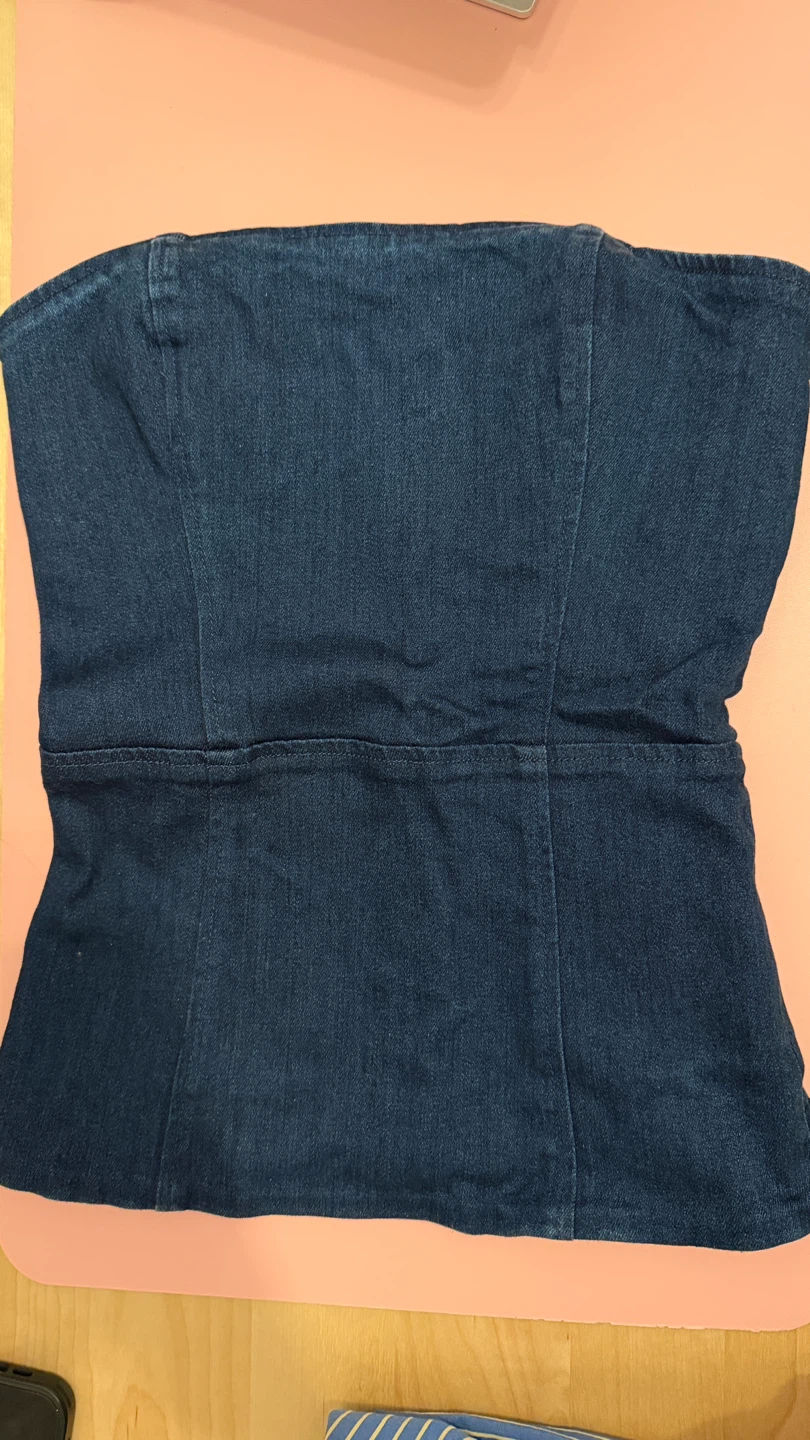 Denim Forum Strapless Corset Top XS