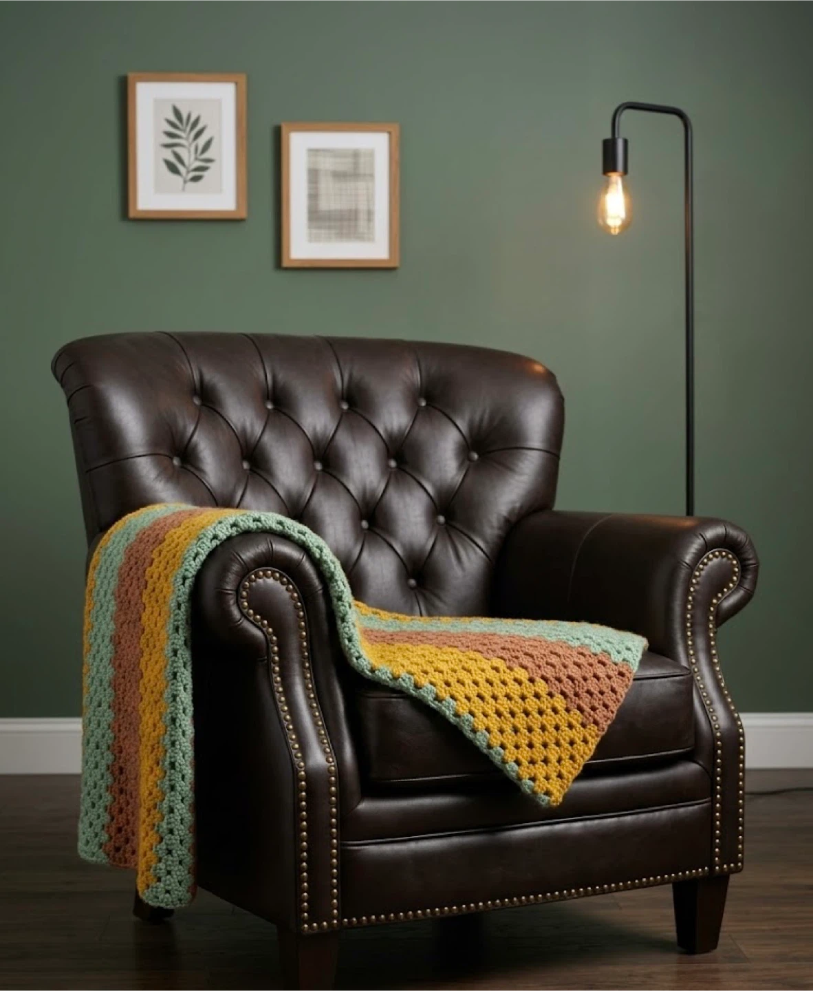 Striped Crochet Throw Blanket