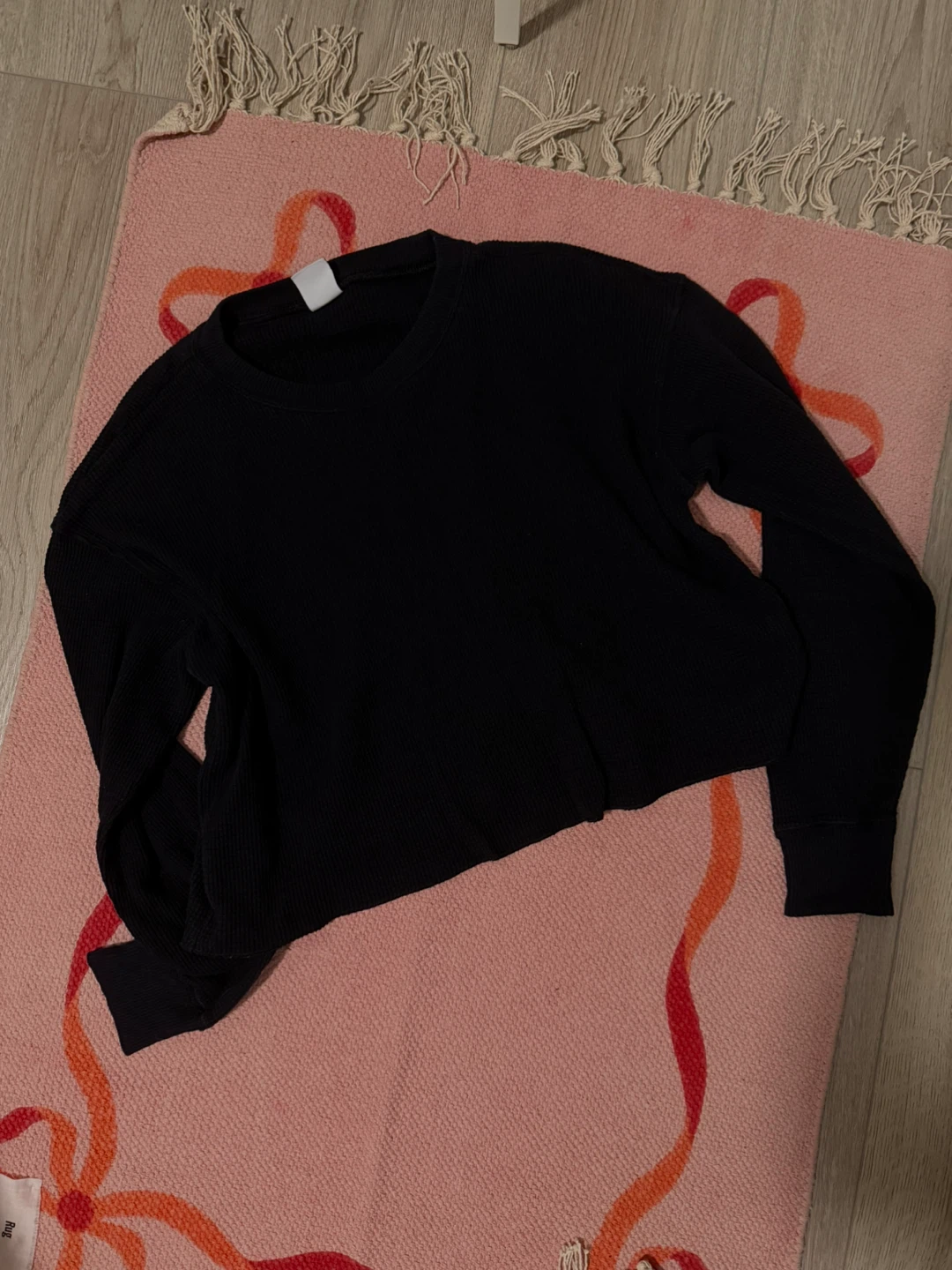 Tna Black Long Sleeve Thermal Top XS