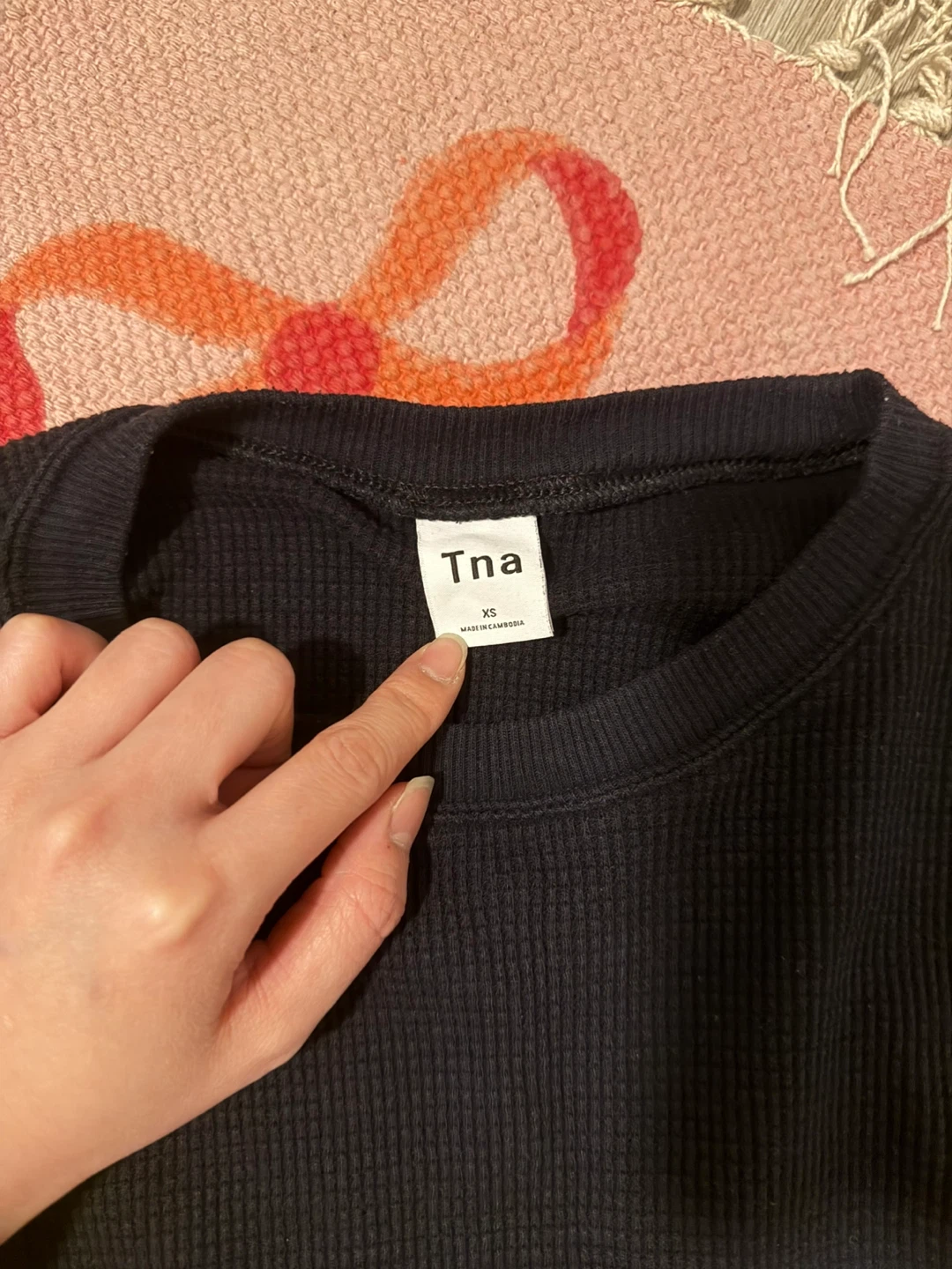 Tna Black Long Sleeve Thermal Top XS - photo 2