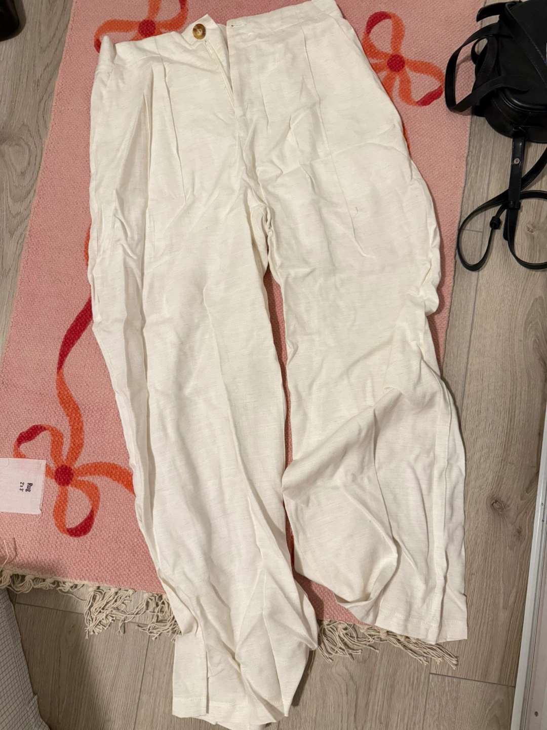 BRAND NEW Dazy Women's Solid Color Loose Pants - White - photo 2